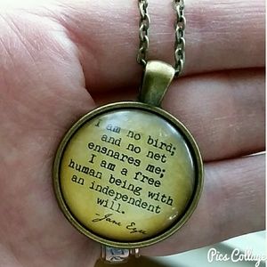 Jane Eyre "No Net Ensnares Me" Quote Necklace